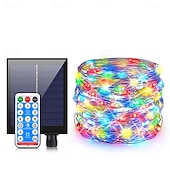 olcso LED szalagfények-rézdrótos kültéri napelemes fényfüzér tündérlámpa 8 üzemmód 30m 40m 50m esküvői partira otthoni kertbe nyári dekoráció led napelemes girlandlámpa távirányítóval