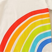 halpa T-paidat ja muut paidat-Lapset Poikien T-paita Tee Sateenkaari Lyhythihainen Crewneck Lasten toppi ulko- Perus Kesä Valkoinen 4 vuotta +