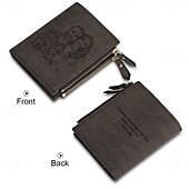 cheap For Men-Personalized Photo Engraved Leather Wallet Custom Best Gift for Dad, Custom Text on Back, Black Leather, Valentine’s Day, Father’s Day, Birthday, Anniversary, Christmas Gift for Him