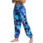cheap Bottoms-Retro Vintage Boho 1970s Harem pants Yoga Pants Hippie Tie Dye Smocked Waist Rainbow Fancy Dress Women's Halloween Carnival Pride Parade Pride Month Festival Adults' Pants
