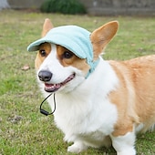 billige Solhatt-Hundebaseballcaps hund katt sommer strandhatt med ørehull justerbar valpehatt hodeplagg