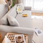 cheap Sofa Cover-Stretch Sofa Cover Slipcover Elastic Sectional Couch Armchair Loveseat 4 or 3 seater L shape Jacquard Grey Water Repellent Plain Solid Soft Durable Washable