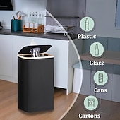 abordables Contenedor de reciclaje-Contenedor de reciclaje para cocina, interior y hogar, bote de basura plegable de 100 l/26,5 galones con marco de bambú, bolsas interiores extraíbles, tela Oxford, abertura superior redonda,