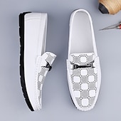 Χαμηλού Κόστους Casual loafers-ανδρικά λευκά μοκασίνια και slip-on με διακοσμητική λεπτομέρεια αλυσίδας και μαλακή επένδυση πάτου - ιδανικά για casual, επαγγελματικές και επίσημες περιστάσεις