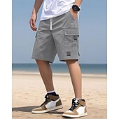 economico Vacanza-Per uomo Pantaloncini cargo Shorts Pantaloncini Estivi Coulisse Elastico in vita Multi-tasche Semplice Comodità Indossabile Lunghezza al ginocchio All&#039;aperto Sport Quotidiano Moda Casual Nero Blu