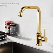economico Rubinetti per lavello-Rubinetto da cucina - Monocomando un foro Galvanizzato Estraibile / Abbassabile Set centrale Retrò Vintage Kitchen Taps