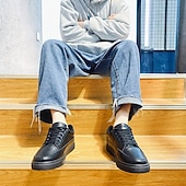 economico Sneakers Casual-sneakers casual bianche da uomo con chiusura a lacci e suola comoda – scarpe eleganti per tutti i giorni per camminare e per il tempo libero