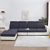 abordables Funda de sofá-Funda de cojín elástica para sofá, funda elástica para sillón seccional, sofá de dos plazas, 4 o 3 plazas, forma de L, sólida, suave, duradera, lavable