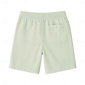 baratos Calções Elite Masculinos-Homens Calção Shorts de praia Com Cordão Cintura elástica com cordão Tecido Respirável Pavio Humido Curto Formal Casamento Ao ar livre Elegante Férias Branco Amarelo Micro-Elástica