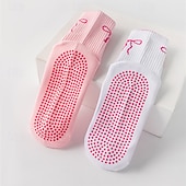 halpa Henkilökohtainen hoito ja terveys-3 paria pitäviä pilates-sukkia naisille, liukumattomat jooga-urheilusukat, pitkät puuvillaiset liukumattomat sukat silikonipisteillä, hengittävät hiljaiset barre-sukat sisätiloissa käytettäväksi