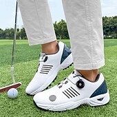 economico Scarpe da Golf da Uomo-scarpe da golf da uomo bianche e blu con tomaia in mesh traspirante: comfort e stabilità di alta qualità per gli appassionati di golf