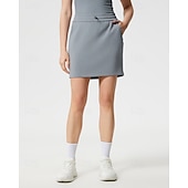 baratos Saias e Skorts Femininos-Aberto dos EUA Mulheres Cor Sólida Saia de tênis Com Cordão Pavio Humido Respirável Tênis Golfe Pickleball Preto Branco Rosa claro Roupas de tênis