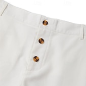 رخيصةأون عمل-رجالي شورتات شورت من الكتان شورت صيفي شورت الشاطئ Buttons جيب الساق المستقيمة سهل راحة متنفس طول الركبة الأماكن المفتوحة مناسب للحفلات المكتب موضة الأعمال التجارية أسود أبيض