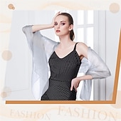 levne Šály-Dámské bolerko Elegantní dámy Bez rukávů Polyester Svatební Bolerka S Čistá Barva Pro Formální Léto