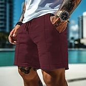 economico Pantaloncini casual-Per uomo Pantaloncini Waffle Shorts Pantaloncini Estivi Pantaloncini casual Tasca Coulisse Elastico in vita Semplice Comodità Traspirante Corto All&#039;aperto Vacanza Canotta sportiva Casual Nero Bianco