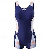 preiswerte Ein Stück &amp; Tankinis-Damen Badeanzug Bademode Bademode Patchwork Badeanzug Schwarz Blau Atmungsaktiv Schnelltrocknend Ärmellos - Schwimmen Surfen Schnorcheln Sommer