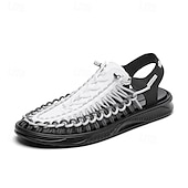 preiswerte Urlaubsandalen-Herren-Sneaker in Rot und Marineblau, Laufschuhe mit einzigartigem Schnürdesign und gepolsterter Sohle für Sport und Freizeit