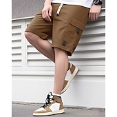 economico Vacanza-Per uomo Pantaloncini cargo Shorts Pantaloncini Estivi Coulisse Elastico in vita Multi-tasche Semplice Comodità Indossabile Lunghezza al ginocchio All&#039;aperto Sport Quotidiano Moda Casual Nero Blu