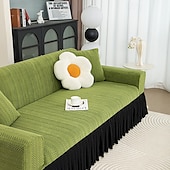billige Sofatrekk-1 stk. sofatrekk med skjørt, enkelt jacquard integrert skjørt, sofatrekk med katteklo, universelt, pustende sofatrekk, universelt sofabeskyttelsestrekk til alle årstider