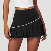 cheap Women&#039;s Skirts &amp; Skorts-US Open Women&#039;s Tennis Skirts with Shorts Pleated Side Pockets Quick Dry Tennis Golf Pickleball Solid Colored Skort Black White Navy Blue Tennis Clothing