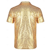 preiswerte Oberteile-Retro Vintage 1970er Rave T-Shirt Polo Kurze Ärmel Disco Pailletten Herren Halloween Karneval Musikfestival Pride Parade Pride-Monat Erwachsene T-shirt Frühling &amp; Sommer