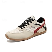 Χαμηλού Κόστους Ανδρικά Sneakers-Ανδρικά λευκά και κόκκινα αθλητικά αθλητικά παπούτσια με μαύρο σχέδιο και κορδόνια - αθλητικά, άνετα, ιδανικά για τρέξιμο, γυμναστήριο και casual ρούχα