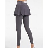 voordelige Vrouwenrokken en shorts-Dames Effen Tennisrok met legging Geplooid Zijzakken Sneldrogend Tennis Golf Augurkbal Kleding Onderlichaam Zwart Blauw Grijs Tenniskleding