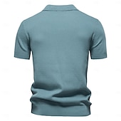 preiswerte Klassisches Poloshirt für Herren-Herren Polo Strick-Polopullover Geschäft Lässig V Ausschnitt Kurzarm Formell Einfarbig Texture Neuheit Sommer Ganzjahres Hellblau Schwarz Weiß Marineblau Armeegrün Dunkelgray Polo