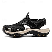 voordelige Buitensandalen-Bruine gesloten heren outdoor wandelsandalen met ademend mesh bovenwerk, gevoerde zool, avontuurlijke stijl voor volwassenen, geschikt voor bergpaden, boswandelingen, zomerkamperen