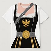 abordables Ropa Gráfica-T-Shirt bávaro Munich Alemán Gracioso Camiseta Gráfico para Mujer Adulto Impresión 3D  para Carnaval Cerveza Oktoberfest Fiesta