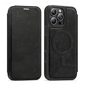 cheap iPhone Cases-Phone Case For Apple AirTag iPhone 16 Pro Max Plus iPhone 15 14 Pro Max Plus iPhone 13 12 Pro Max Magnetic Adsorption Flip Cover Support Wireless Charging Card Slot Shockproof TPU PC PU Leather