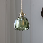 cheap Pendant Lights-LED Pendant Light Warm White  Decorative Lamp Base Hanging Lamp Adjustable Indoor Light Translucent Patterned Glass Lampshade Ceiling Hanging Light Dining Room Living Room 110-240V