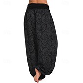 preiswerte weites Bein und hohe Taille-Damen Weites Bein Stoffhosen Hosen Hose Mode Boho Volle Länge Natürliche Taille Blumen Druck Bequem Außenbereich Outdoor Urlaub Alltagstauglich Magenta Saphir Marineblau Aprikose Sommer Normale