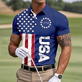Giorno dell'Indipendenza Americana Per uomo Bandiera Americana Polo Manica Corta Magliette polo Camicie con Colletto Casual All'aperto Sportivo Abbigliamento quotidiano Stampa 3D Estate Blu economico Giorno dell'Indipendenza-Giorno dell'Indipendenza Americana Per uomo Bandiera Americana Polo Manica Corta Magliette polo Camicie con Colletto Casual All'aperto Sportivo Abbigliamento quotidiano Stampa 3D Estate Blu