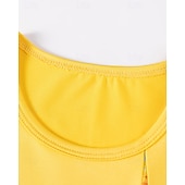 preiswerte Casual Kleider-Kinder Mädchen Kleid Farbblock Ärmellos Outdoor Patchwork Niedlich Basic Baumwolle Knielang Freizeitkleid Sommer Ab 4 Jahren Gelb