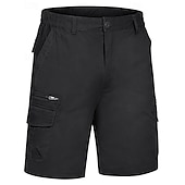 economico Classico-Per uomo Pantaloncini cargo Shorts Pantaloncini Estivi Elastico in vita Multi-tasche Tasca con Patta Semplice Comodità Indossabile Lunghezza al ginocchio All&#039;aperto Sport Quotidiano Moda Casual Nero