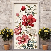 abordables Banners de Garaje y Puerta-Decoraciones de Puerta Florales Cubiertas de Puerta Tapiz de Puerta Cortina Decorativa de Puerta Fondo para Puerta Interior/Exterior Banner de Puerta Frontal para Granja
