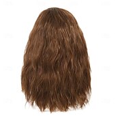 economico Parrucche storiche-Parrucca Lunga Riccia Marrone da Uomo Anni &#039;70 &#039;80 Parrucca Sintetica con Divisione Fluffy per Uso Quotidiano Costume di Cosplay Parrucche di Halloween