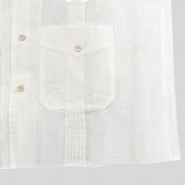 preiswerte Urlaub-Herren Hemd Leinenhemd Guayabera Hemd Sommerhemd Strandhemd Knopfhemd Einfach Urlaub Lässig Weiß Langarm Kragen Sommer Frühling &amp; Sommer Bekleidung Tasche