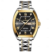 abordables Montres à quartz-Montre de luxe pour homme, lumineuse, étanche, avec date et semaine, en acier inoxydable, à la mode, originale, à quartz