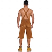 tanie Mężczyźni-Oktoberfest Haft Lederhosen bawarski Niemiecki Monachium Łąki Męskie Impreza Festiwal Piwa Tkanina w stylu tradycyjnym