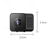 baratos Câmaras de Rede IP de Interior-Mini câmera de vigilância interna sem fio para casa, pequena câmera externa com wifi para animais de estimação, ângulo amplo, visão noturna, câmera interna e externa para casa, sem necessidade de
