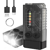 abordables Lampes de poche-Lampe torche LED petite et puissante, ultra lumineuse, 1 000 lm, porte-clés, 365 nm, UV, rouge, vert, bleu, mini lampe torche de poche, aimant latéral, bip sonore, 14 modes