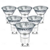 billiga LED-spotlights-GU10 halogenlampa 220v 50w halogenlampor MR16 med glasskydd 2700k varmvit dimbar för ljusvärmare lampskena taklampa 6st