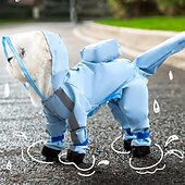お買い得  レインコート-小型犬用レインコート &amp;レインシューズセット、Dリング付き反射犬用ジャケット、子犬用レインコートとレインブーツセット（小型犬用）