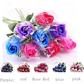 preiswerte Künstliche Pflanzen &amp; Blumen-einzelne künstliche Seifenblume in einem kreativen transparenten Geschenkbeutel, ideal als Geschenk zu Weihnachten, zum Muttertag, zum Geburtstag, zur Hochzeit, zum Valentinstag, zum Jahrestag, zum