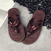 billiga Semester Sandaler-Herrbruna flip-flops i repstil med vadderad sula – bohemiskt inspirerade sommarsandaler för kustpromenader, stränder och vardagsbruk