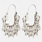 abordables Boucles d&#039;oreilles-Femmes Boucle d&#039;Oreille Créoles Classique Précieux Panier de fleurs ancien Mignon Personnalisé Diamant Imitation Des boucles d&#039;oreilles Bijoux Argent Pour Mariage Soirée Cadeau Quotidien 1 Paire