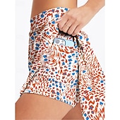 preiswerte Damenröcke &amp; Skorts-Damen Blumenmuster Lässiger Rock Tennisröcke mit Shorts Über dem Knöchel Feuchtigkeitsableitend Atmungsaktiv Tennis Golfspiel Pickleball Blau Orange Grün Tennisbekleidung