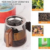 cheap Drinkware Accessories-Tea Infuser Extra Fine Mesh Tea Strainer 304 Stainless Steel Tea Infusers for Loose Tea Tea Steeper Basket Filter for Teapot Mug Cup
